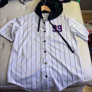 “Tune Squad Jersey” Button down shirt wit hoodie